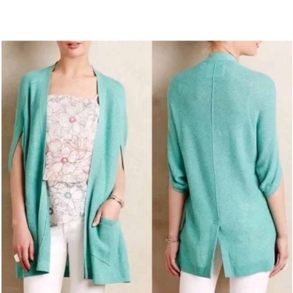 Anthropologie Angel Of The North Chrysalis Open Front Longline Cardigan